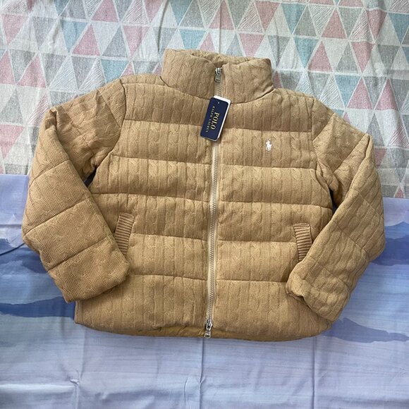 Polo Ralph Lauren Cable-Knit Pattern Puffer Jacket - Picture 1 of 8